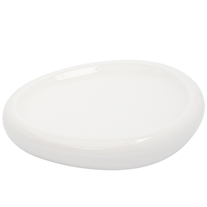 Prato Raso Porcelana Orgânico Ópera Branco 26cm l CASA HZOR